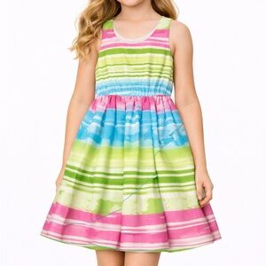 Bonnie Jean Pink, Green, and Blue Striped Dress